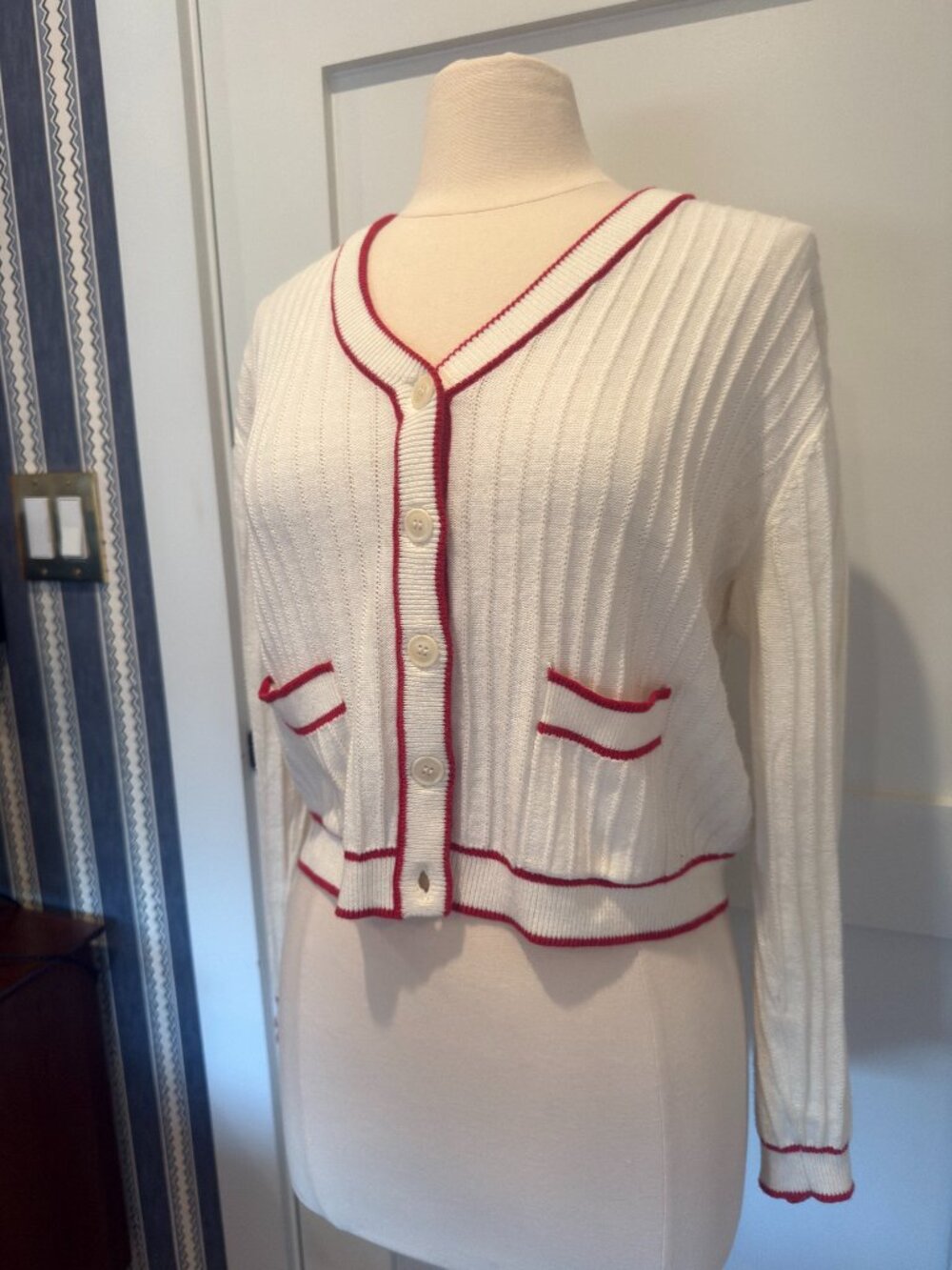 THE GREAT. Ribbed Cardigan - Picture 3 of 5